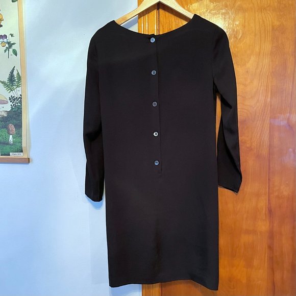 Theory black buttery silk dress with split sleeves - Picture 6 of 7